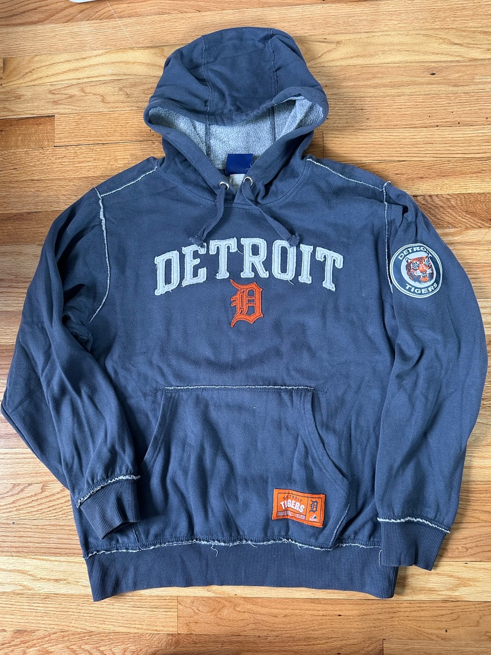 Detroit Tigers Cooperstown Collection Majestic MLB Navy Pullover Hoodie Men’s M